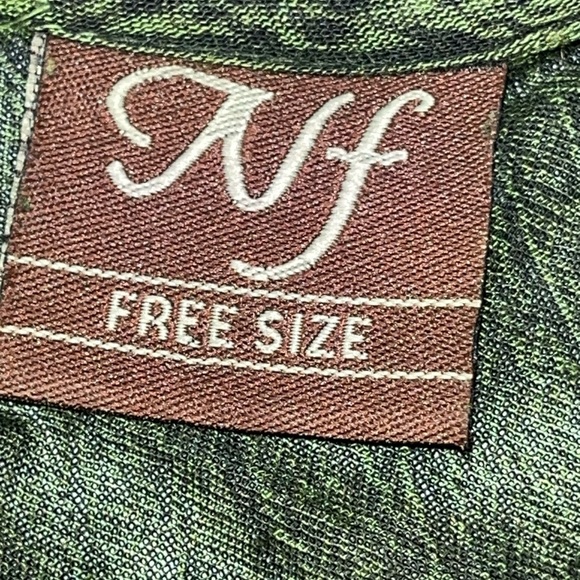 Green FESTIVAL GYPSY Flowy rayon DRESS NF Free Size COLORFUL Embroidered Tribal - Picture 3 of 16